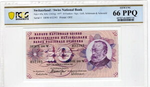 �X�C�X 1977 10 �t�����P�� PCGS ���� UNC 66 PPQ �s�b�N 45u