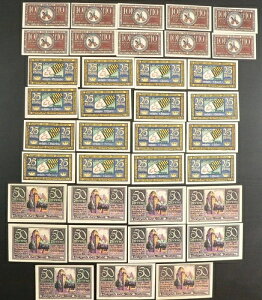 37x Brehna: 10x 10 Pfg.�A16x 25 Pfg. + 11x 50 �t�F�j�q 1921-