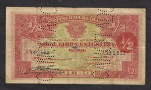 ���U���r�[�N�ABanco da Beira 1/2 Libra Esterlina�AP-R5 1919 VG