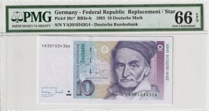 �h�C�c 1993�N 10 �h�C�c�}���N PMG �F�莆�� UNC 66 EPQ 38 �Z���g* �����i
