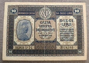 10 LIRE �J�b�T�E���F�l�^�E�f�C�E�v���X�e�B�e�B 1918/02/01 BB