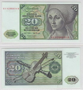 T145690 ���� 20 DM �h�C�c�}���N Ro. 271a note 2. 1970�N1�� KN GC 8296931-