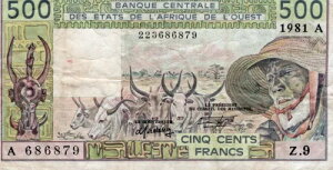 ETATS DE L'AFRIQUE DE L'OUEST 500 �t���� - ���s�� 1981 - ���荢��