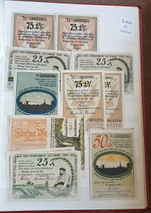 �h�C�c notgeld 25 50 75 pf pfennig Trittau Holstein Nortorf 1920