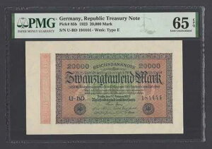 �h�C�c���a������ 20,000�}���N 1923�N P85b �uS/N 184444�v UNC �O���[�h65