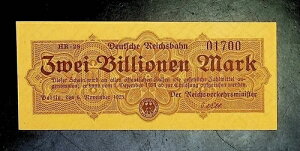 1923 �N �h�C�c REICHSBAHN BERLIN 2.000.000.000.000 / 2 ���}���N���� UNC