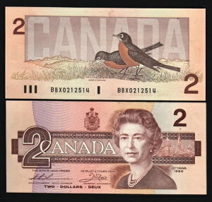 �J�i�_ 2�h�� P94 B 1986 BBX *�����p QUEEN BIRD UNC THIESSEN / CROW NOTE