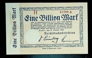 1923 �N �h�C�c REICHSBAHN �J�b�Z�� 1.000.000.000.000 / 1 ���}���N���� UNC