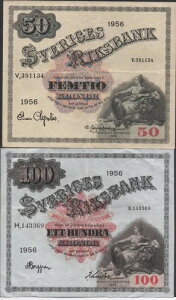 �X�E�F�[�f�� 50�N���[�i�����100�N���[�i 1956�N P 44b�����P 45b 2���ʎ���