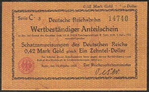 �h�C�c 0,42 �}�[�N�S�[���h 1923 P:S1032 XF Deutsche Reichsbahn-