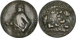 1739 USA / G. BRIT MEDAL ADMIRAL VERNON PORTO BELLO PBv 29-Y R6 ~ XF �i��!