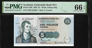 �X�R�b�g�����h 5�|���h 1994 PMG 66 EPQ UNC P#218b �N���C�Y�f�[����s PLC