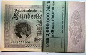 1923�N �h�C�c UNC 20 - �I���W�i���X�g���b�v�t�� 100,000 �}�[�N �A���ԍ� ACE 232