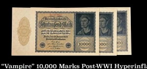 1922�N1��19�� �h�C�c 10000�}���N���� VAMPIRE Money WW1 3���Z�b�g�A�O���[�hCU