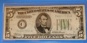 1934�N $5 FRN�AC-�t�B���f���t�B�A *��* �~���[���m�[�g B/P# 1463�A�O���[���V�[���AVF�ACIRC.NICE