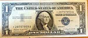 1957-A 1�h���⌔ STAR NOTE $1 - P#419a ���V�[���ƃ��b�g�[
