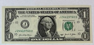 �a����/�L�O�� $1.00 �ʉ� Unc Note 04-24-1976