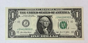 �a����/�L�O�� $1.00 �ʉ� Unc Note 04-24-1983