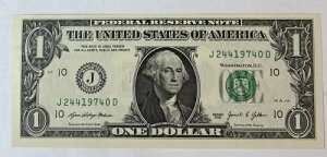 �a����/�L�O�� $1.00 �ʉ� Unc Note 04-24-1974