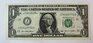 �a����/�L�O�� $1.00 �ʉ� Unc Note 04-24-1977