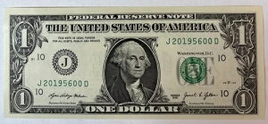 �a����/�L�O�� $1.00 �ʉ� Unc Note 05-06-2019 �܂��� 06-05-2019