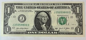 �a����/�L�O�� $1.00 �ʉ� Unc Note 05-25-1998