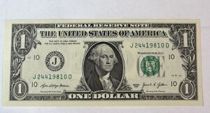 �a����/�L�O�� $1.00 �ʉ� Unc Note 04-24-1981