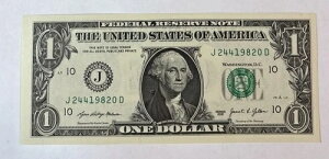 �a����/�L�O�� $1.00 �ʉ� Unc Note 04-24-1982