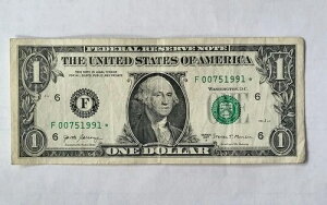 2017A $1 STARNOTE �a����/�L�O���m�[�g 1991�N7��5�� �X�֔ԍ� = �p�^�[�\���A�j���[�W���[�W�[�B
