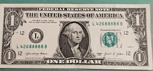 �� $1FRN �t�@���V�[ SN L42688888B | 5 of a Kind 8s | 2021 | VF + �{�[�i�X! FS30