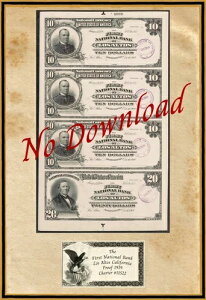 1919�N�R�s�[ �v���[�t $10-$20 ���X�A���g�X������s �J���t�H���j�A�B ���� #11522
