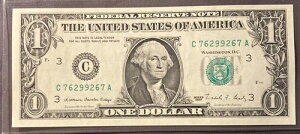 1988 $1 RADAR �V���A���ԍ� C76299267A�AUnc.�A�t�B���f���t�B�A