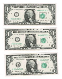 3 Conseq US $1 �A�M������s�� 1963B P443c �j���[���[�N UNC