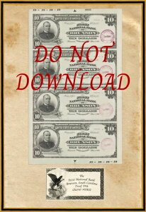 1916�N �v���[�t $10 & $20 �t�@�[�X�g�i�V���i���o���N �u�����\�� �T�E�X�J�����C�i #10832