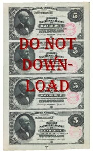 Photoshop�f�U�C�� 1902�N �v���[�t $5's First Natl Bank Bainbridge Georgia Ch6004