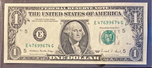 1988 $1 RADAR �V���A���ԍ� E47699674G�AUnc.�A���b�`�����h