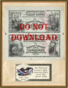 1893�N�R�s�[ �v���[�t $50 & $100 �i�V���i���t�@�[�}�[�Y�o���N �I���g�i �~�l�\�^ #1928