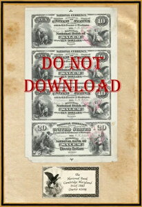 1880�N�R�s�[ �v���[�t $10 & $20 �t�@�[�}�[�Y�E�i�V���i���E�o���N �Z�[���� �o�[�W�j�A�B #2498