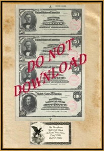 1906�N�R�s�[ �v���[�t $50 & $100 �m�[�U���i�V���i���o���N �A�b�V�������h �E�B�X�R���V�� #3607