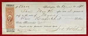 1871 *MERCHANTS NATIONAL BANK* �o�[�����g���AVT �񑩎�`+�X�R�b�g# R46c �X�^���v!