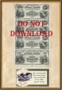Photoshop 1896 �v���[�t $10 ����� $20 Centreville Natl Bank Centreville Maryland 2341