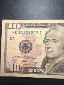 $10.00 �g���C�i���[�m�[�g �t�@���V�[�V���A�����s�[�^�[�ԍ� PC11221223A