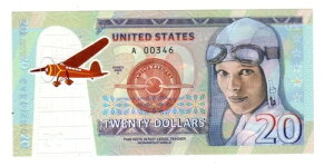 USA �A�����J USA Bill $20 Dollars 2020 Amelia Earhart Commemo POLYMER