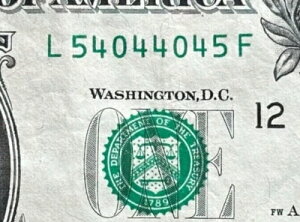$1 RADAR NOTE 2017A L 5404-4045 F / 3�i�񕶃t�@���V�[�V���A���ԍ� NICE