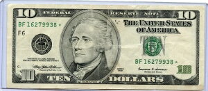 1999 $10.00 FDR STARNOTE�AATLANTA NOTE�AAMERICANA�A20���I�Ō�̔N