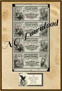 �R�s�[ 1865 �v���[�t $50-$100 The Natl Banking Company Newark New Jersey #1316