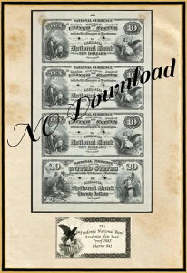 Photoshop �f�U�C�� 1885 �v���[�t $10 - $20 Fredonia Natl Bank NY #841