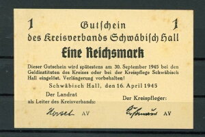 �V�����F�[�r�b�V�� - �z�[�� 1 Reichsmark Notgeld vom 16.4.1945 .................................... 2/19565