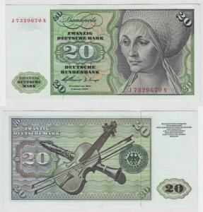T147478 ���� 20 DM �h�C�c�}���N Ro. 264c note 2. 1960�N1�� KN J 7329670 N-