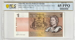 �I�[�X�g�����A 1982�N 1�h�� PCGS�F�莆�� UNC 65 PPQ �W�F���s�b�N 42d �N�C�[��